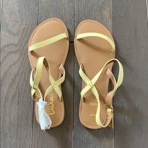 Rika Yellow Nubuck Flat Sandals